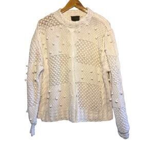 Handcrafted Connemara Ireland Cotton Cable Mixed Knit One of Susan's Sweater